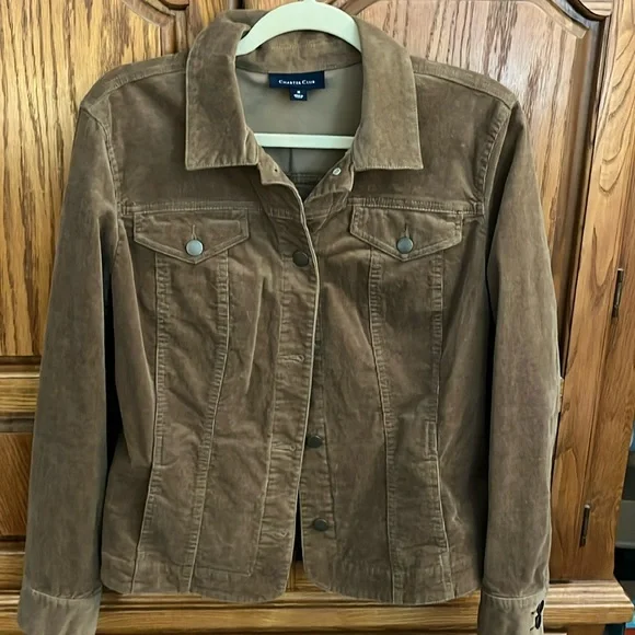 Charter club tan corduroy jacket, size medium - Picture 1 of 5